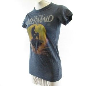 Girls Junk Food Little Mermaid Tee T Shirt Top Size S Blue Short Sleeves Teens